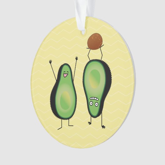 Het toejuichen van de avocado grappige handstand ornament (voorkant)