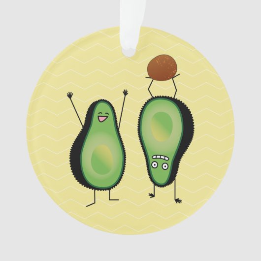 Het toejuichen van de avocado grappige handstand ornament (voorkant)