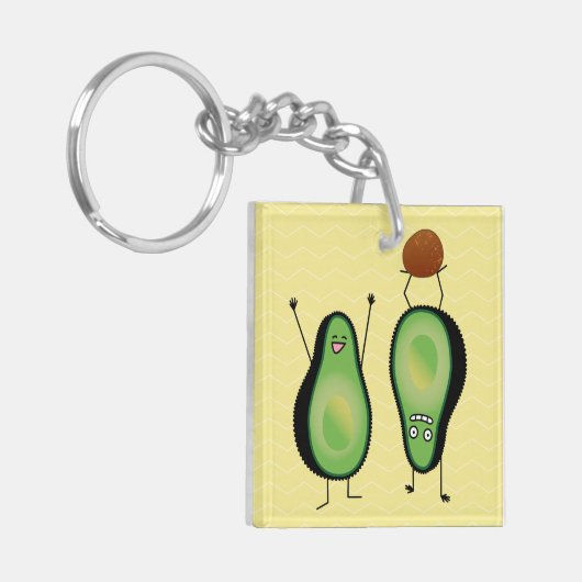 Het toejuichen van de avocado grappige handstand sleutelhanger (Voorkant Links)