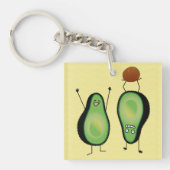 Het toejuichen van de avocado grappige handstand sleutelhanger (Voorkant)