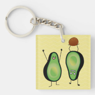Het toejuichen van de avocado grappige handstand sleutelhanger