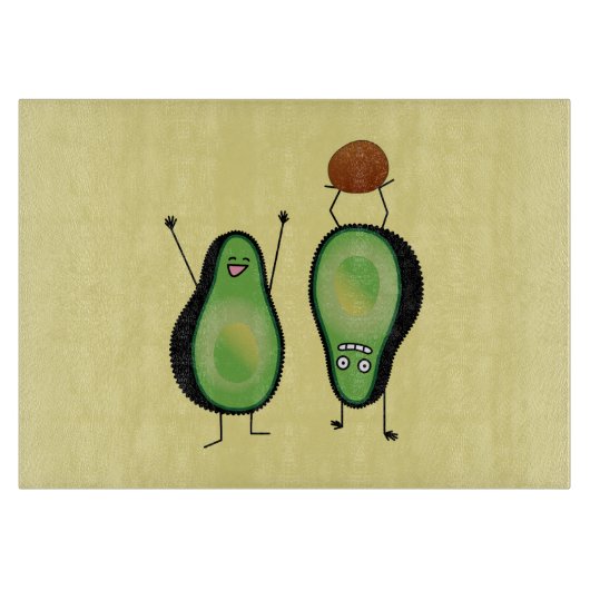 Het toejuichen van de avocado grappige handstand snijplank (Voorkant)