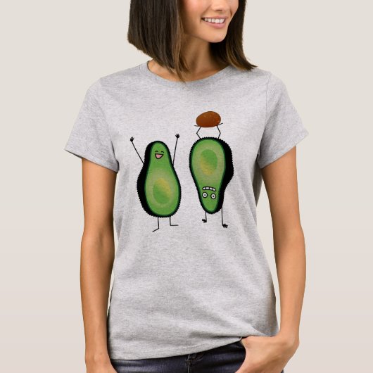 Het toejuichen van de avocado grappige handstand t-shirt (Voorkant)