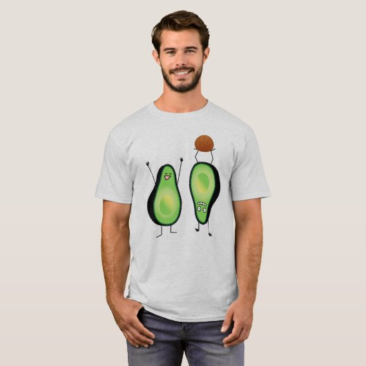 Het toejuichen van de avocado grappige handstand t-shirt (Voorkant volledig)