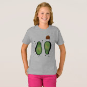 Het toejuichen van de avocado grappige handstand t-shirt (Voorkant volledig)
