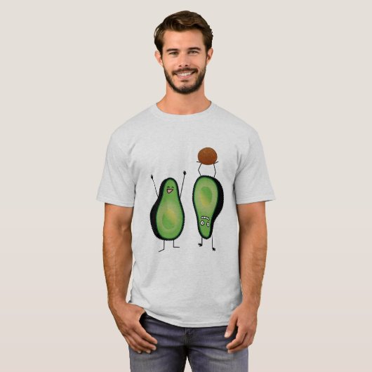 Het toejuichen van de avocado grappige handstand t-shirt (Voorkant volledig)