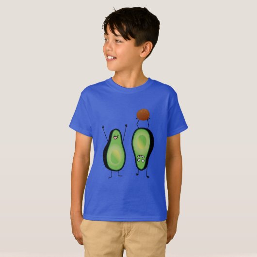 Het toejuichen van de avocado grappige handstand t-shirt (Voorkant volledig)