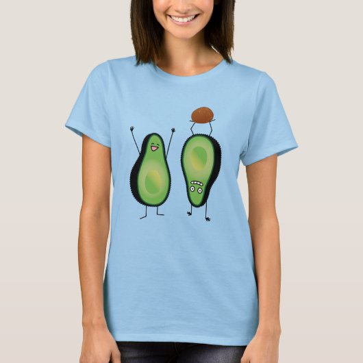 Het toejuichen van de avocado grappige handstand t-shirt (Voorkant)