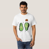 Het toejuichen van de avocado grappige handstand t-shirt (Voorkant volledig)