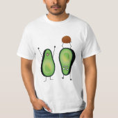 Het toejuichen van de avocado grappige handstand t-shirt (Voorkant)