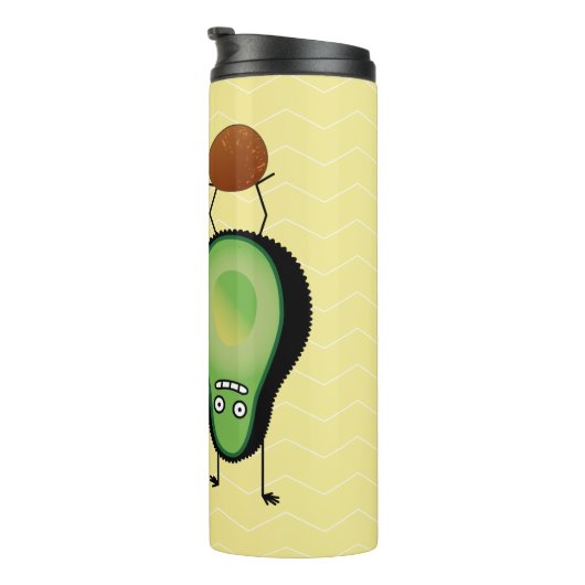 Het toejuichen van de avocado grappige handstand thermosbeker (Geroteerd rechts)