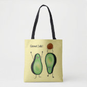 Het toejuichen van de avocado grappige handstand tote bag (Voorkant)