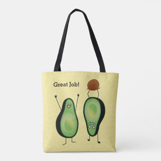 Het toejuichen van de avocado grappige handstand tote bag (Achterkant)