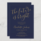 Het Toekomst Is Helder Gouden Script Afstudeerfees Kaart (Voorkant / Achterkant)