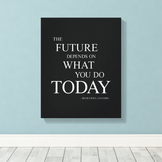 Het toekomstige Inspirerend Motivatie Citaat Canvas Afdruk (Insitu (Houten vloer))