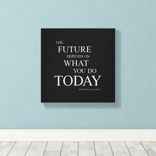 Het toekomstige Motivatie Quote Wall Art Canvas (Insitu (Houten vloer))