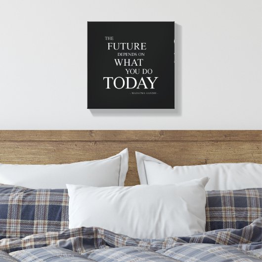 Het toekomstige Motivatie Quote Wall Art Canvas (Insitu (Slaapkamer))