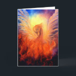 Het Toenemen van Phoenix Kaart<br><div class="desc">Prachtig Phoenix die amid brand en vlammen toenemen</div>