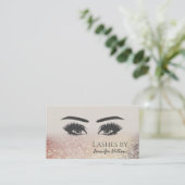 Het toestaan van glitterij zweeft make-up ogen visitekaartje (Staand voorkant)