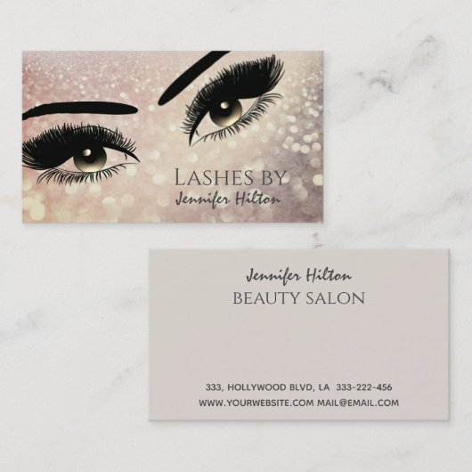 Het toestaan van glitterij zweeft make-up ogen visitekaartje (Voorkant / Achterkant)