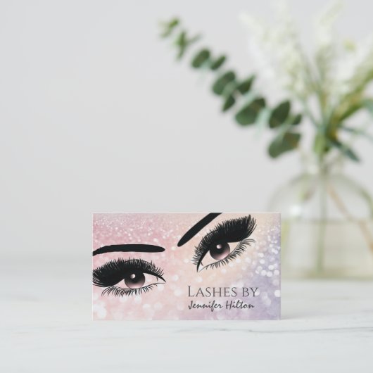 Het toestaan van glitterij zweeft make-up ogen visitekaartje (Staand voorkant)