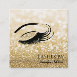 Het toestaan van gouden diamantzweetjes glittery m vierkante visitekaartje