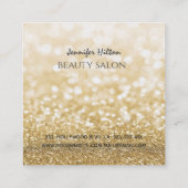 Het toestaan van gouden diamantzweetjes glittery m vierkante visitekaartje (Achterkant)