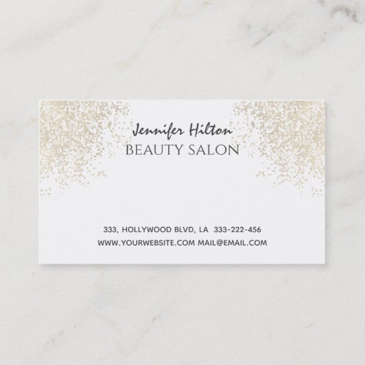 Het toestaan van gouden patina met lange zweetjes  visitekaartje (Achterkant)