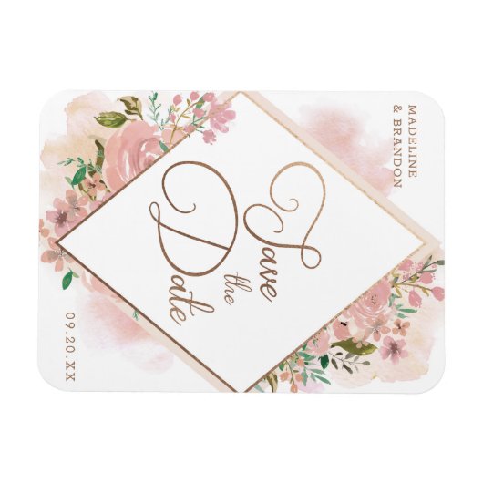 Het toestaan van Roos  Dusty Roze sparen de Datum Magneet (Horizontaal)