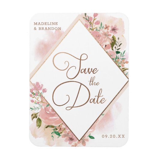 Het toestaan van Roos  Dusty Roze sparen de Datum Magneet (Verticaal)