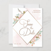 Het toestaan van Roos  Dusty Roze sparen de Datum Magnetische Uitnodiging (Voorkant)