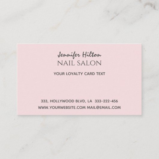 Het toestaan van roos goudslak visitekaartje (Achterkant)