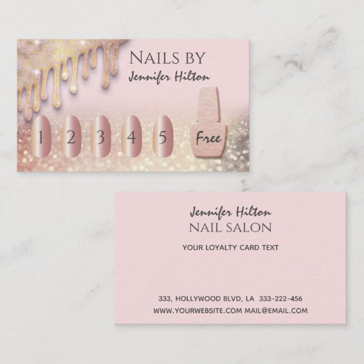 Het toestaan van roos goudslak visitekaartje (Voorkant / Achterkant)