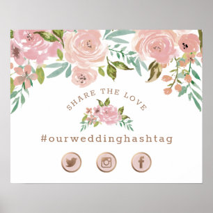 Het toestaan van Roos  Sociale Media Wedding Aande Poster
