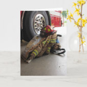 Het toestel en de vrachtwagen van de brandweerman kaart (Gele Bloem)