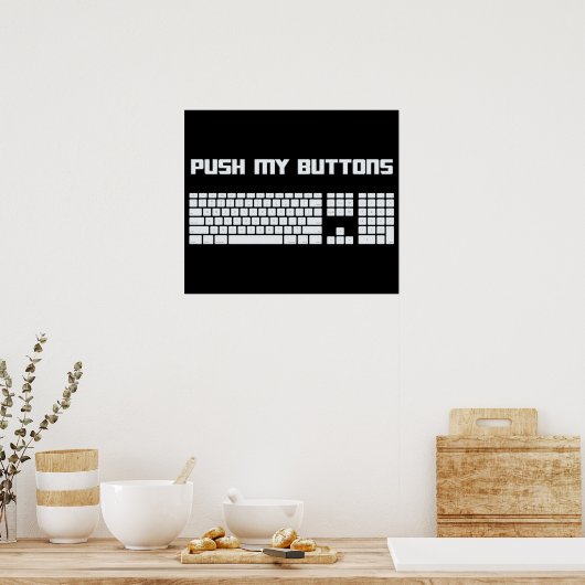 Het toetsenbord van de Computer van Mijn Buttonnen Poster (Keuken)