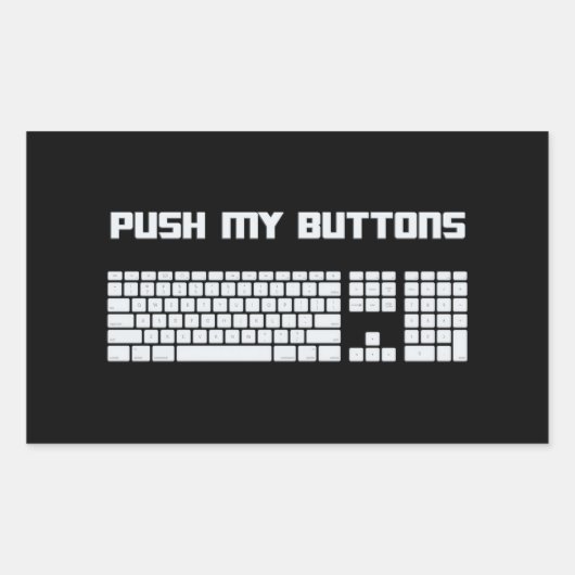 Het toetsenbord van de Computer van Mijn Buttonnen Rechthoekige Sticker (Voorkant)