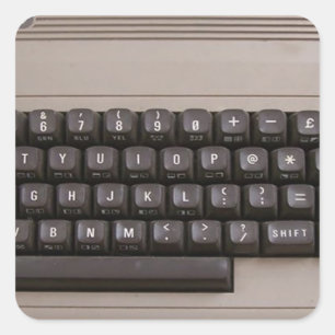 Het  Toetsenbord van de Retro Computer? Vierkante Sticker