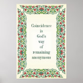 Het toeval is Gods manier om anoniem te blijven Poster (Voorkant)