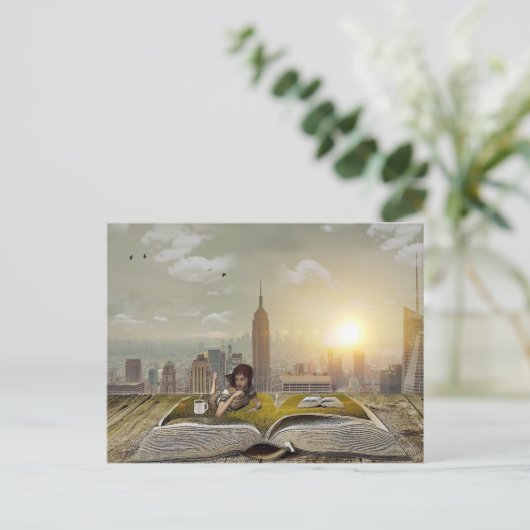 Het Toevluchtsoord van de lezing - pas me aan! Briefkaart (Staand voorkant)