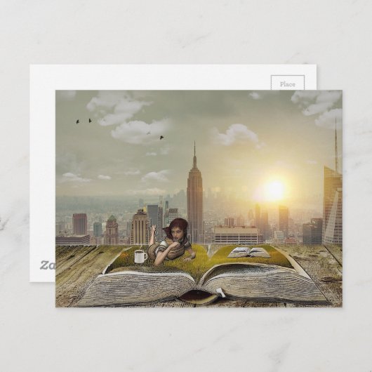 Het Toevluchtsoord van de lezing - pas me aan! Briefkaart (Voorkant / Achterkant)