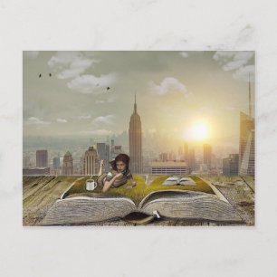 Het Toevluchtsoord van de lezing - pas me aan! Briefkaart