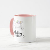 Het toevoegen is hard Funny Unicorn Mok (Voorkant links)