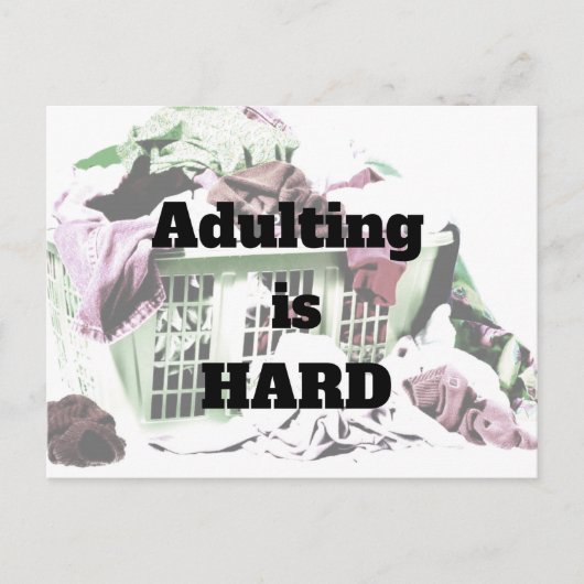 Het toevoegen is HARD met briefkaart voor wasmand (Voorkant)