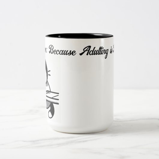 Het toevoegen is moeilijk tweekleurige koffiemok (Center)