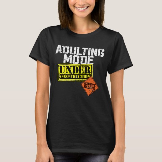 Het toevoegen van Wijze onder Bouw een Funny Adult T-shirt (Voorkant)