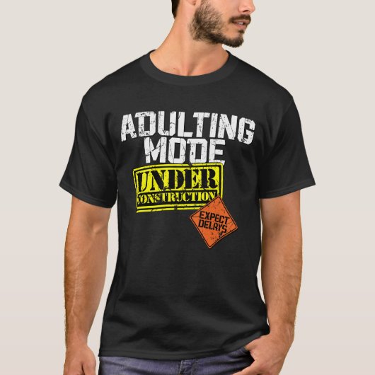Het toevoegen van Wijze onder Bouw een Funny Adult T-shirt (Voorkant)