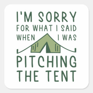 Het tonen van de Tent Vierkante Sticker