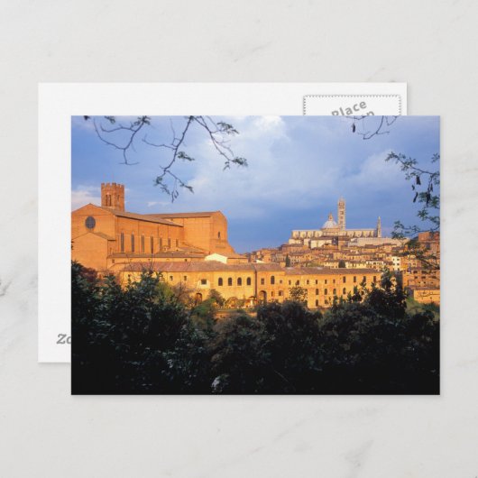 Het Toscaanse dorp Sienna, Italië. Briefkaart (Voorkant / Achterkant)