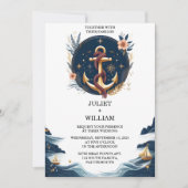 Het touw knoop boot schip marine blauw nautische b kaart (Voorkant)